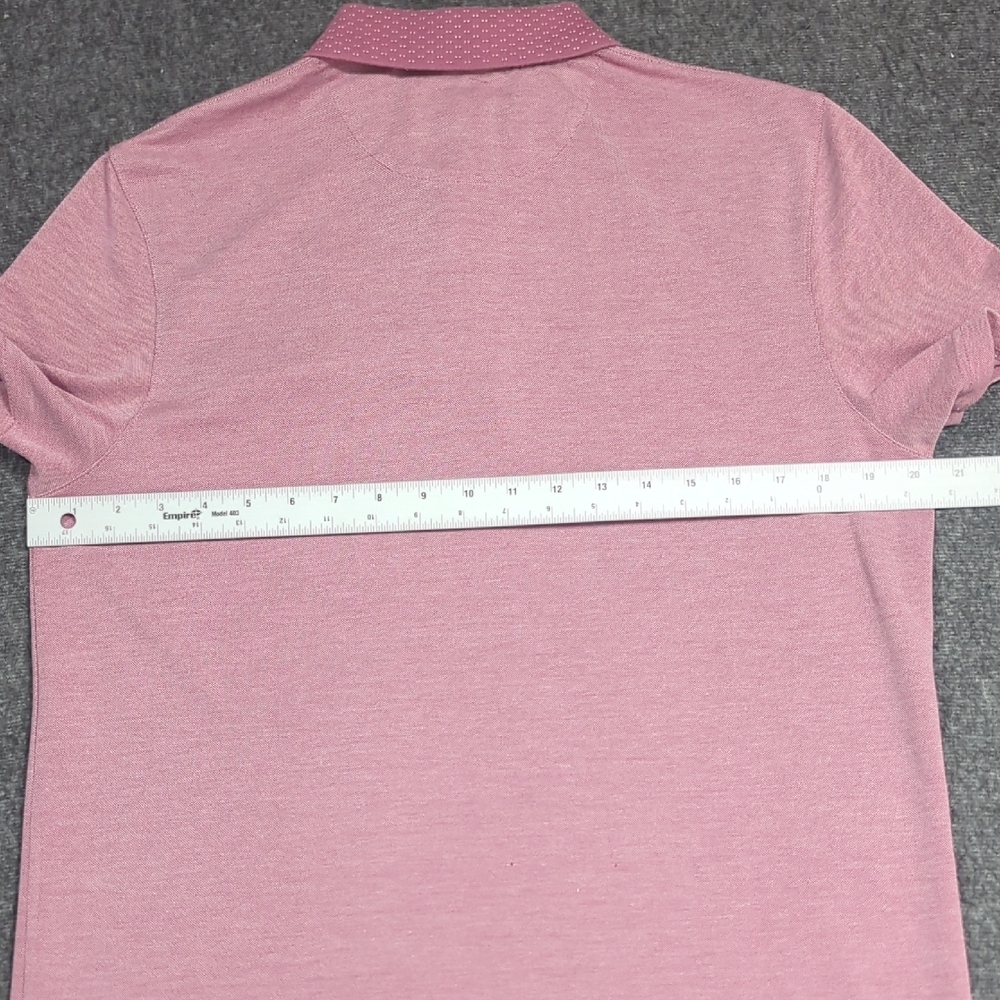 Ted Baker Light Pink Polo Shirt with Patterned Collar - Picture 9 of 15